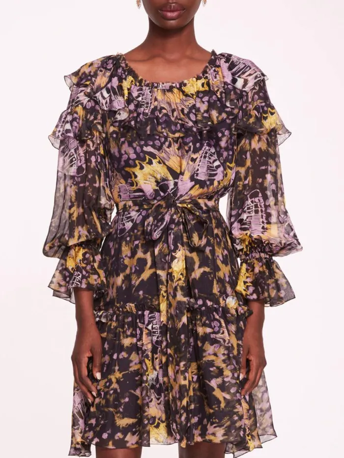 Women Marchesa Marchesa Rosa Monarch Mini Dress Purple Multi