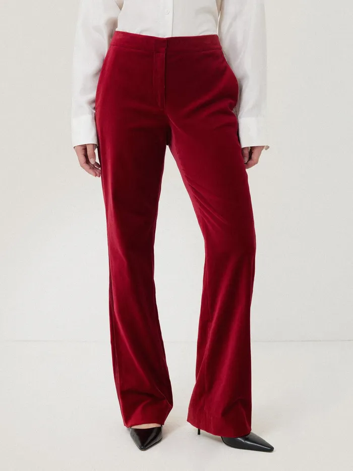 Women Mason Velvet Trouser Red Jigsaw Coords