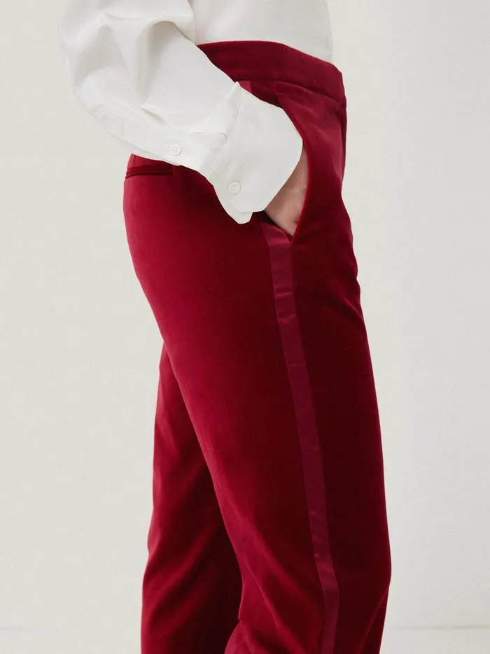 Women Mason Velvet Trouser Red Jigsaw Coords