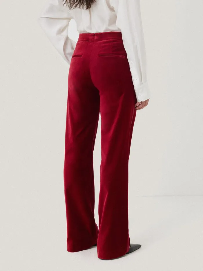 Women Mason Velvet Trouser Red Jigsaw Coords