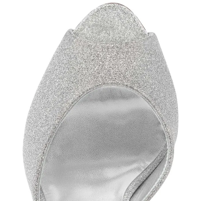 Women Me Dolly 100 Mm Mules 8211 Glittered Calf Leather 8211 Silver Christian Louboutin Mules