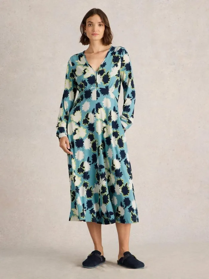 Women Megan Midi Jersey Dress Blue Print White Stuff Dresses