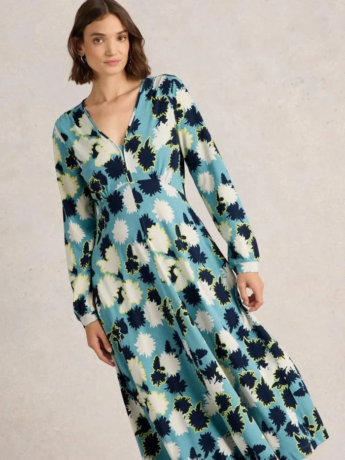Women Megan Midi Jersey Dress Blue Print White Stuff Dresses Women Megan Midi Jersey Dress Blue Print White Stuff Dresses