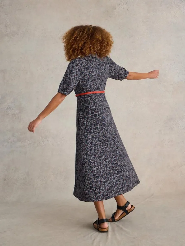 Women Megan V Neck Jersey Midi Dress Navy Print White Stuff Dresses