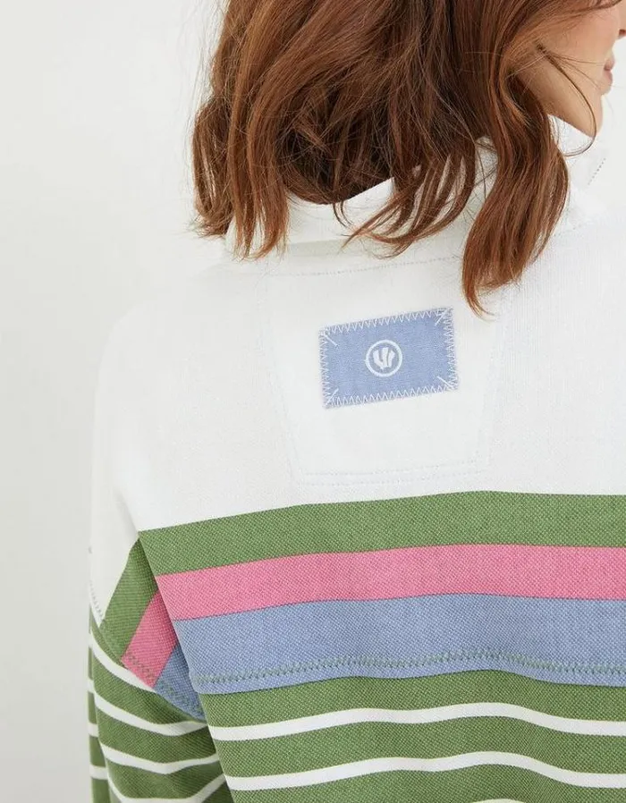 WomenMenKids FatFace Sweatshirts and Hoodies Relaxed Airlie Stripe Sweatshirt Green