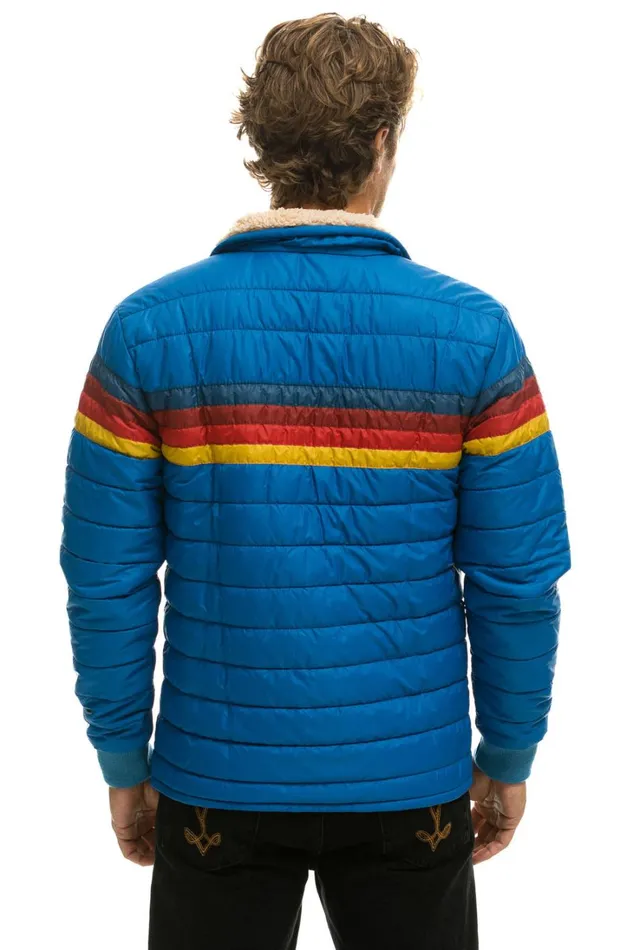 WomenMen Outerwear Aviator Nation 4 STRIPE RAINBOW SLEEVE JACKET 8211 SNORKEL BLUE WomenMen Outerwear Aviator Nation 4 STRIPE RAINBOW SLEEVE JACKET 8211 SNORKEL BLUE
