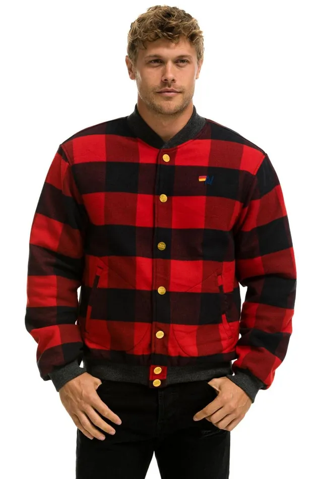 WomenMen Outerwear Aviator Nation PLAID UNISEX VARSITY JACKET 8211 BUFFALO PLAID WomenMen Outerwear Aviator Nation PLAID UNISEX VARSITY JACKET 8211 BUFFALO PLAID