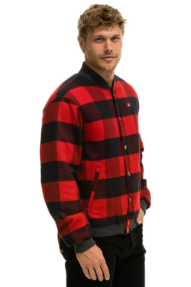 WomenMen Outerwear Aviator Nation PLAID UNISEX VARSITY JACKET 8211 BUFFALO PLAID WomenMen Outerwear Aviator Nation PLAID UNISEX VARSITY JACKET 8211 BUFFALO PLAID