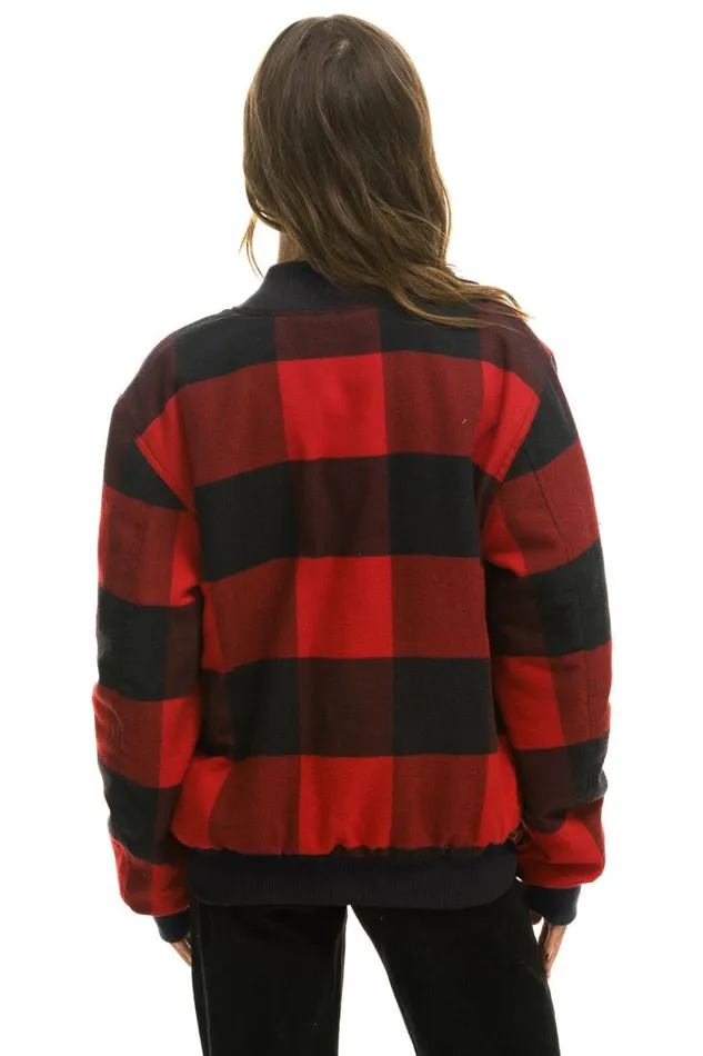 WomenMen Outerwear Aviator Nation PLAID UNISEX VARSITY JACKET 8211 BUFFALO PLAID WomenMen Outerwear Aviator Nation PLAID UNISEX VARSITY JACKET 8211 BUFFALO PLAID