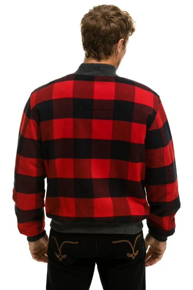 WomenMen Outerwear Aviator Nation PLAID UNISEX VARSITY JACKET 8211 BUFFALO PLAID WomenMen Outerwear Aviator Nation PLAID UNISEX VARSITY JACKET 8211 BUFFALO PLAID