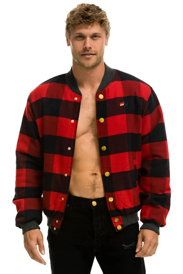 WomenMen Outerwear Aviator Nation PLAID UNISEX VARSITY JACKET 8211 BUFFALO PLAID WomenMen Outerwear Aviator Nation PLAID UNISEX VARSITY JACKET 8211 BUFFALO PLAID