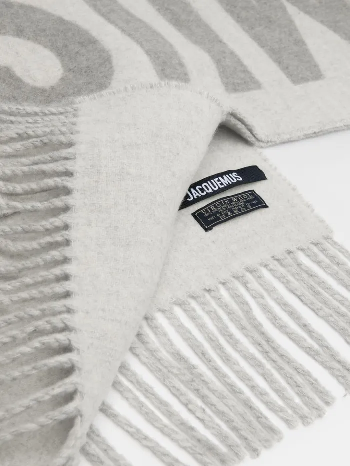 WomenMen Scarves Beanies and Gloves JACQUEMUS The Jacquemus Scarf Grey WomenMen Scarves Beanies and Gloves JACQUEMUS The Jacquemus Scarf Grey