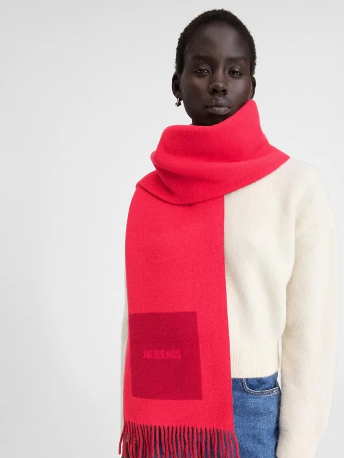 WomenMen Scarves Beanies and Gloves JACQUEMUS The Rond Carr Scarf Multired WomenMen Scarves Beanies and Gloves JACQUEMUS The Rond Carr Scarf Multired