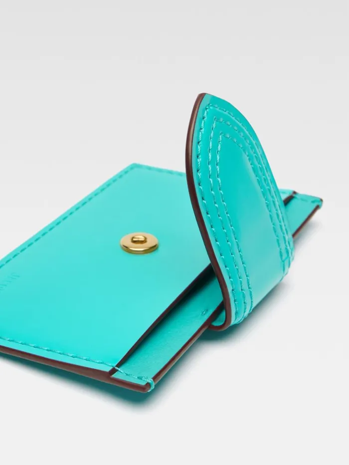 WomenMen Small Leather Goods JACQUEMUS The Bambino Cardholder Turquoise