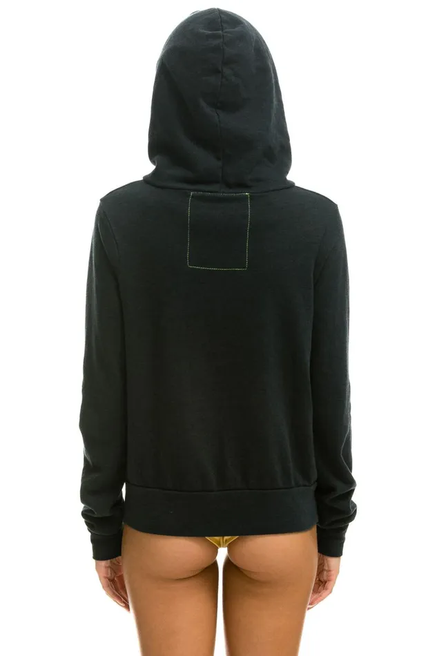 WomenMen Tops Aviator Nation 5 STRIPE HOODIE 8211 CHARCOAL GREY STRIPES