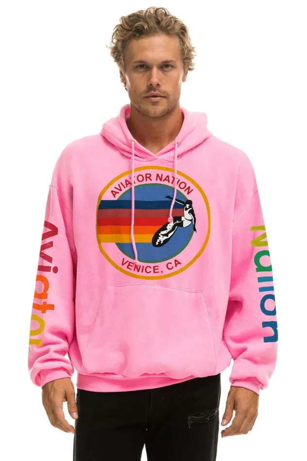 WomenMen Tops Aviator Nation AVIATOR NATION RELAXED PULLOVER HOODIE 8211 NEON PINK WomenMen Tops Aviator Nation AVIATOR NATION RELAXED PULLOVER HOODIE 8211 NEON PINK