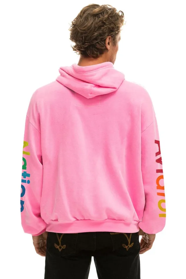 WomenMen Tops Aviator Nation AVIATOR NATION RELAXED PULLOVER HOODIE 8211 NEON PINK WomenMen Tops Aviator Nation AVIATOR NATION RELAXED PULLOVER HOODIE 8211 NEON PINK
