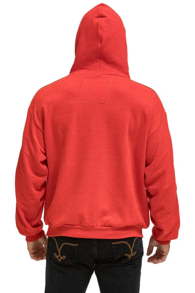 WomenMen Tops Aviator Nation BOLT STRIPE RELAXED PULLOVER HOODIE 8211 RED