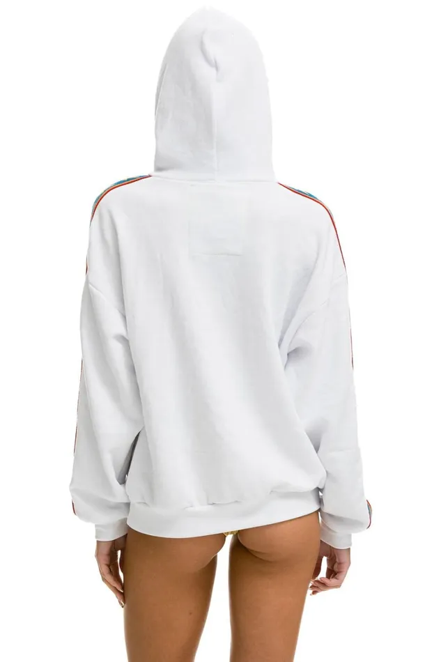 WomenMen Tops Aviator Nation BOLT STRIPE RELAXED PULLOVER HOODIE 8211 WHITE WomenMen Tops Aviator Nation BOLT STRIPE RELAXED PULLOVER HOODIE 8211 WHITE