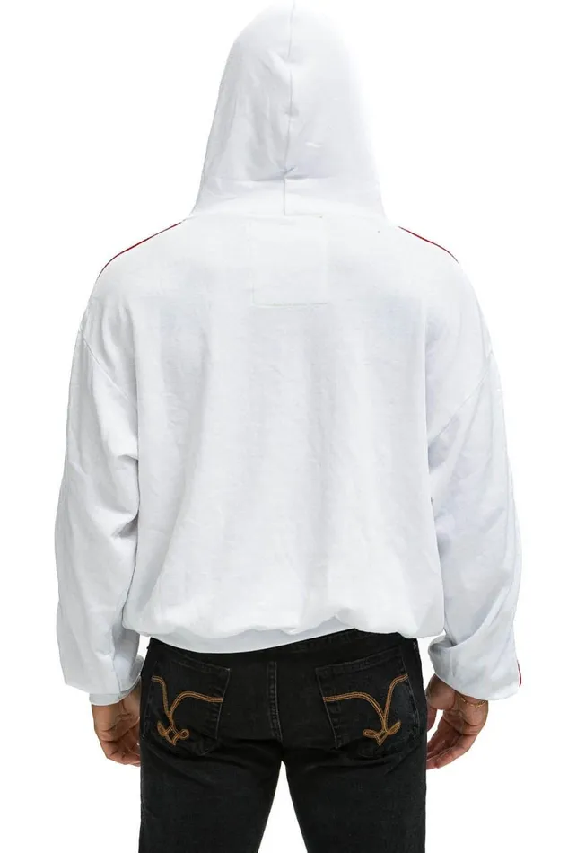 WomenMen Tops Aviator Nation BOLT STRIPE RELAXED PULLOVER HOODIE 8211 WHITE WomenMen Tops Aviator Nation BOLT STRIPE RELAXED PULLOVER HOODIE 8211 WHITE