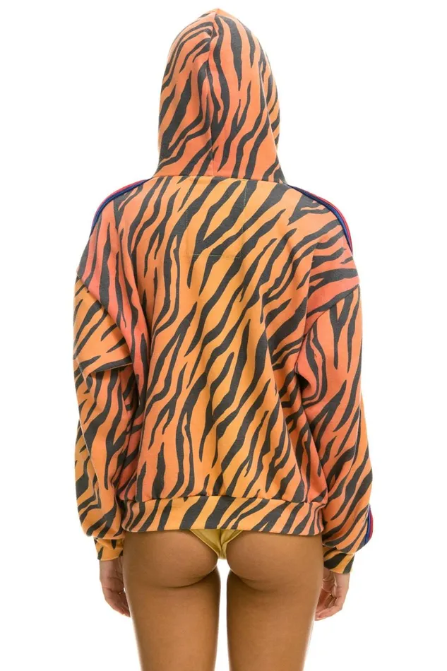 WomenMen Tops Aviator Nation CLASSIC RELAXED PULLOVER HOODIE WITH ZIPPER POCKETS 8211 TIGER