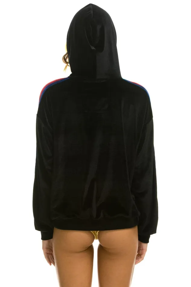 WomenMen Tops Aviator Nation CLASSIC VELVET RELAXED PULLOVER HOODIE 8211 BLACK WomenMen Tops Aviator Nation CLASSIC VELVET RELAXED PULLOVER HOODIE 8211 BLACK