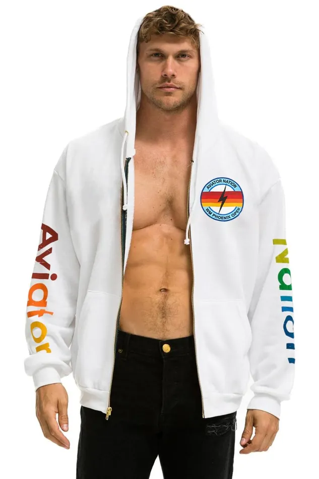 WomenMen Tops Aviator Nation WASTE MANAGEMENT OPEN 2024 RELAXED ZIP HOODIE 8211 WHITE WomenMen Tops Aviator Nation WASTE MANAGEMENT OPEN 2024 RELAXED ZIP HOODIE 8211 WHITE