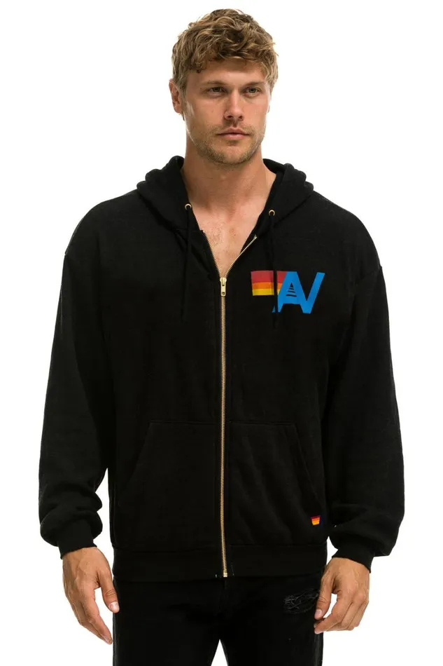 WomenMen Tops Aviator Nation WMPXO 2024 COLISEUM CONCERT RELAXED ZIP HOODIE 8211 BLACK