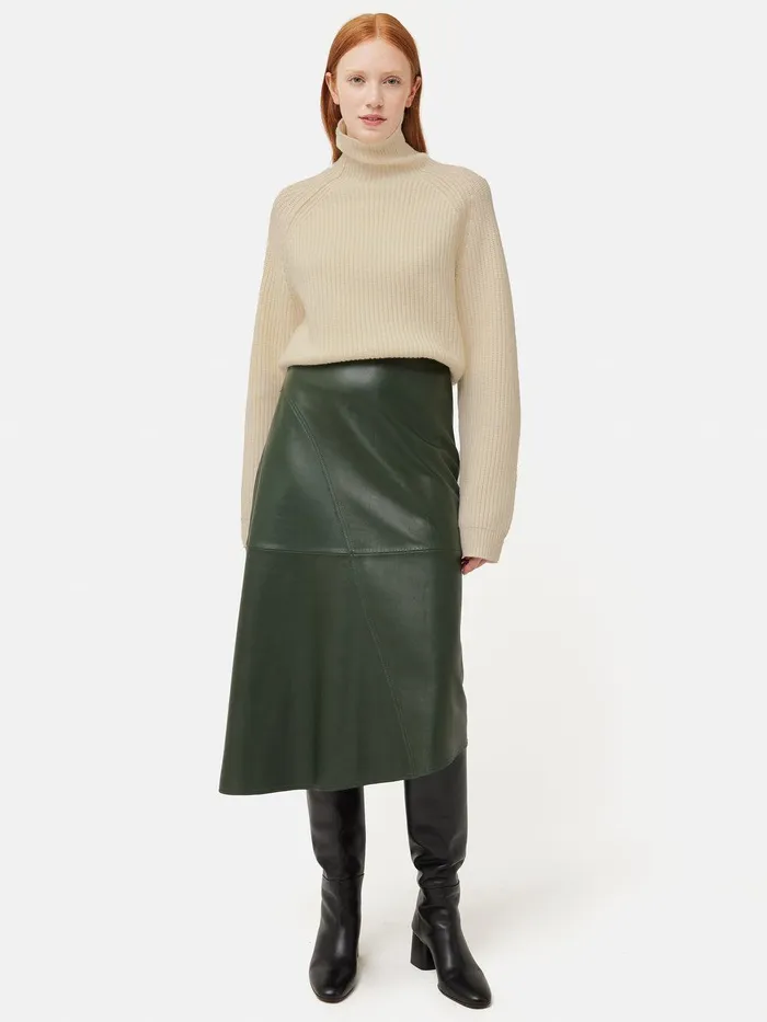 Women Merino Fishermans Rib Jumper Cream Jigsaw Knitwear and Cashmere