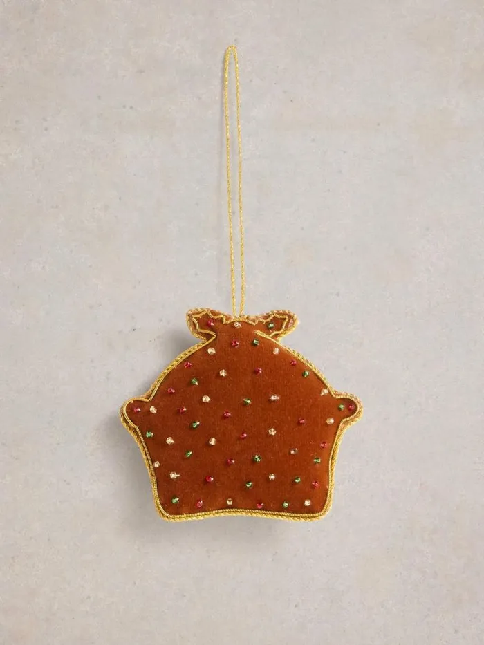 Women Mince Pie Sparkle Dec Brown Multi White Stuff Decorations