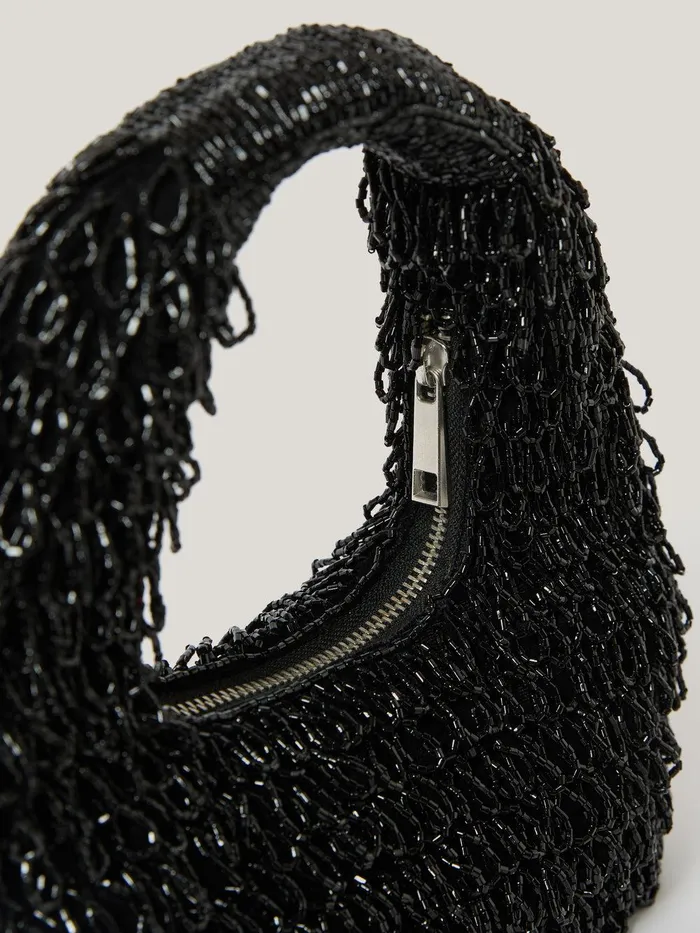 Women Mini Tay Beaded Bag Black Jigsaw Bags