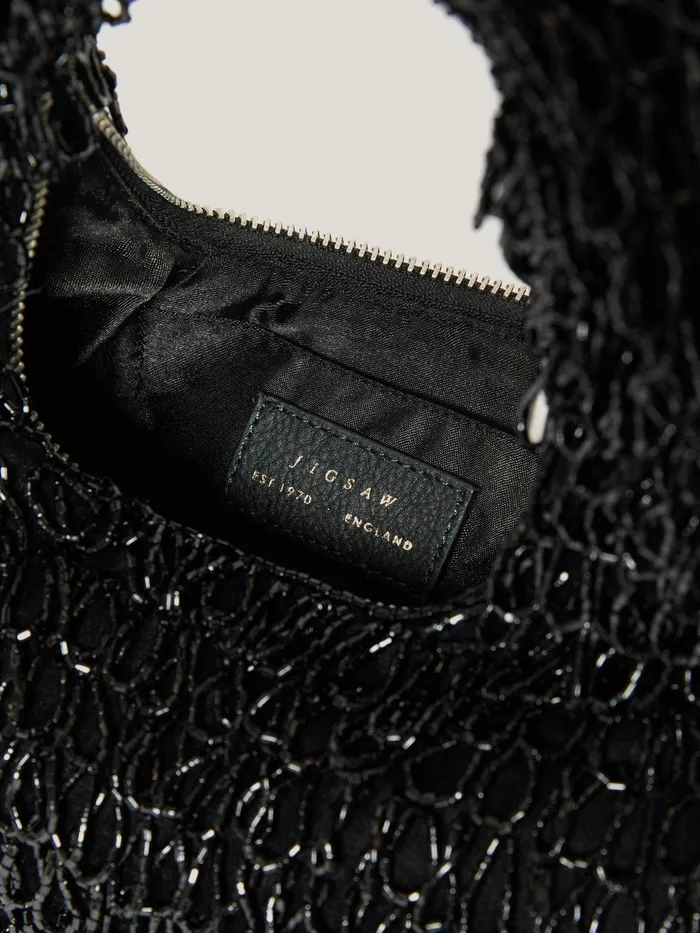 Women Mini Tay Beaded Bag Black Jigsaw Bags