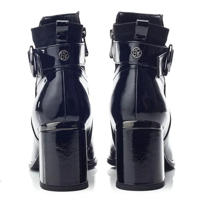 Women Moda In Pelle Black Boots Paeden Black Patent