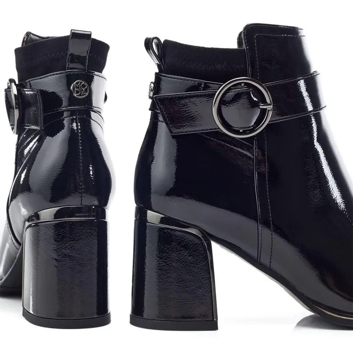 Women Moda In Pelle Black Boots Paeden Black Patent