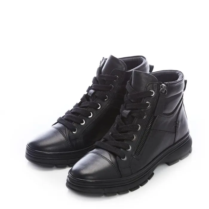 Women Moda In Pelle Black Boots Shoon Sh Ivora Black Leather