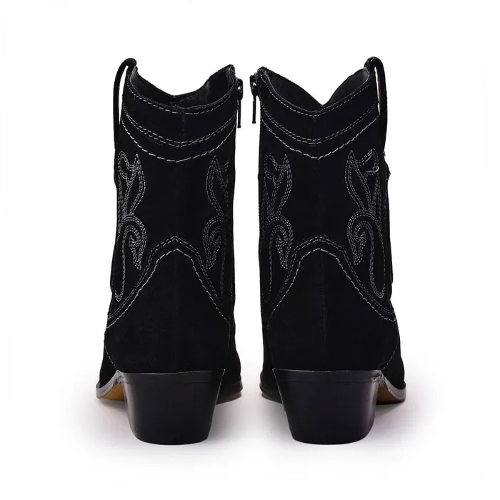 Women Moda In Pelle Black Boots Shoon Sh Linus Black Suede