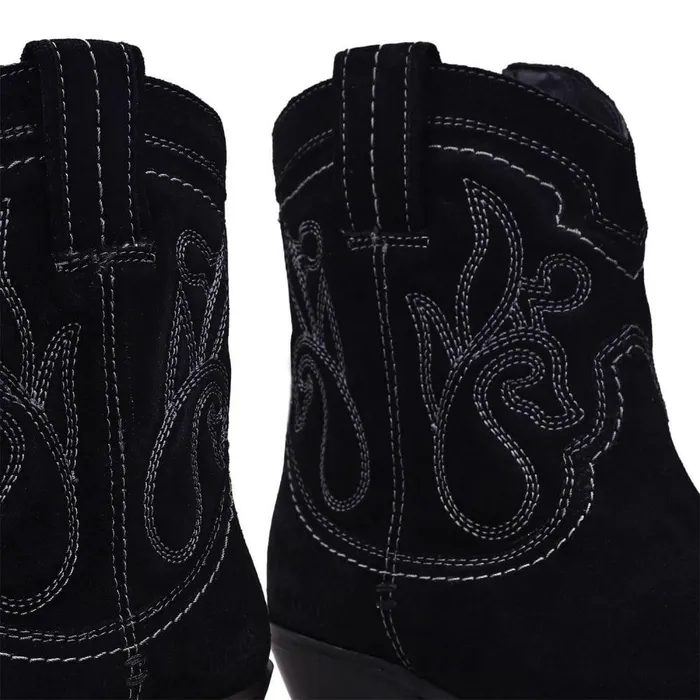 Women Moda In Pelle Black Boots Shoon Sh Linus Black Suede