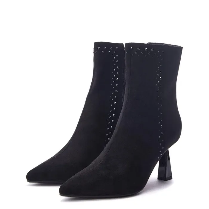 Women Moda In Pelle Black Boots Wilmaa Black Alcantara