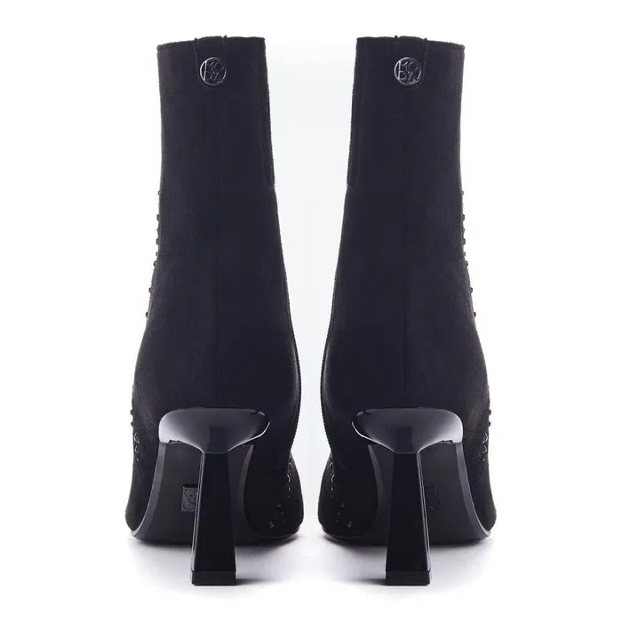 Women Moda In Pelle Black Boots Wilmaa Black Alcantara