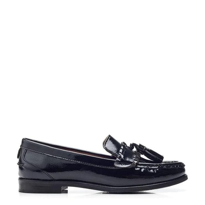Women Moda In Pelle Brogues And Loafers Espelette Black Patent Leather