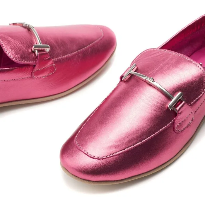 Women Moda In Pelle Brogues And Loafers Fayee Fuschia Leather