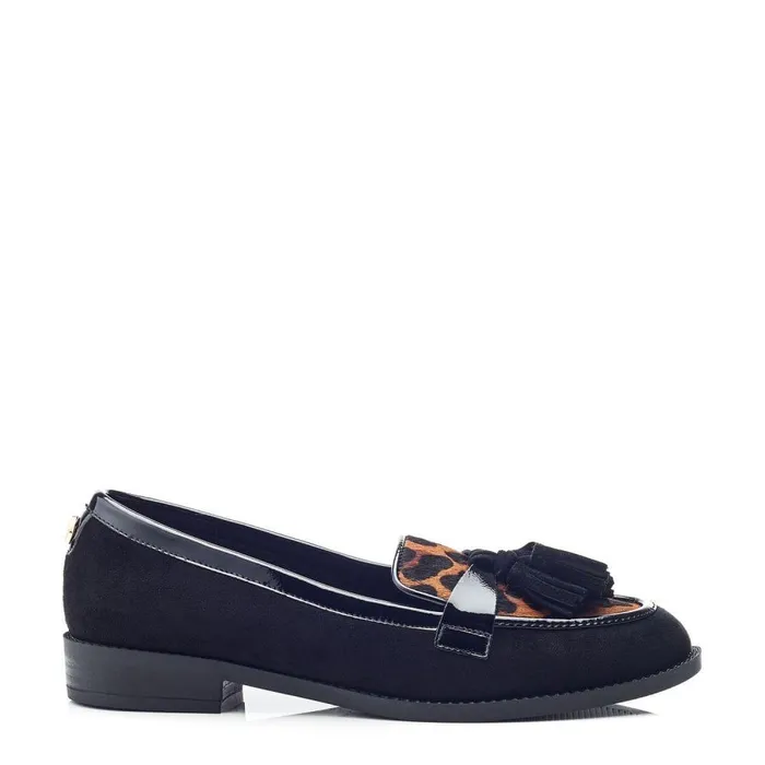 Women Moda In Pelle Brogues And Loafers Frennchie Leopard Pony Hair