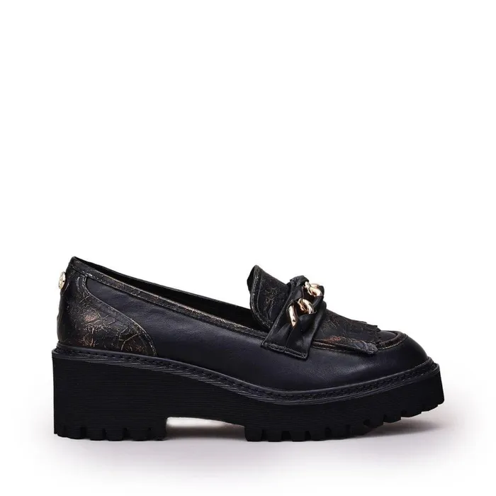 Women Moda In Pelle Brogues And Loafers Holliee Black Leather