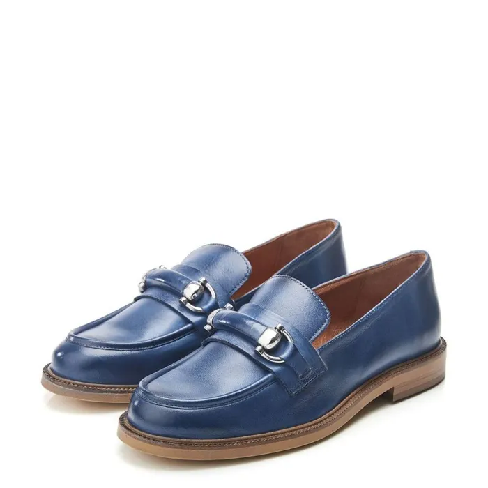 Women Moda In Pelle Casual Shoes Emmalia Blue Leather