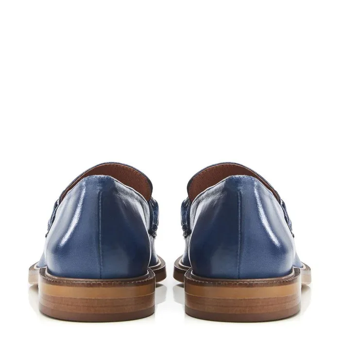 Women Moda In Pelle Casual Shoes Emmalia Blue Leather