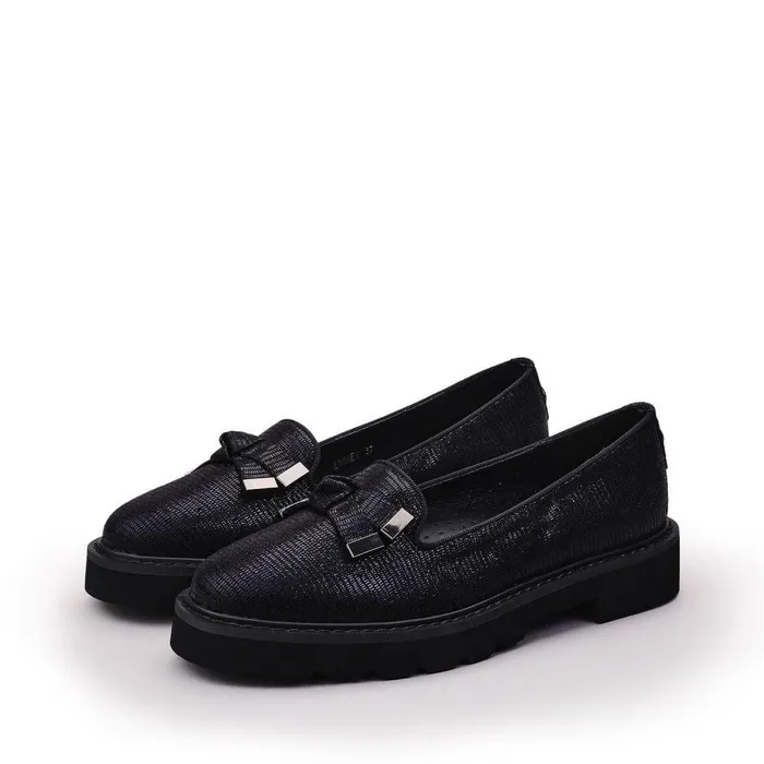Women Moda In Pelle Casual Shoes Emmey Black Lizard
