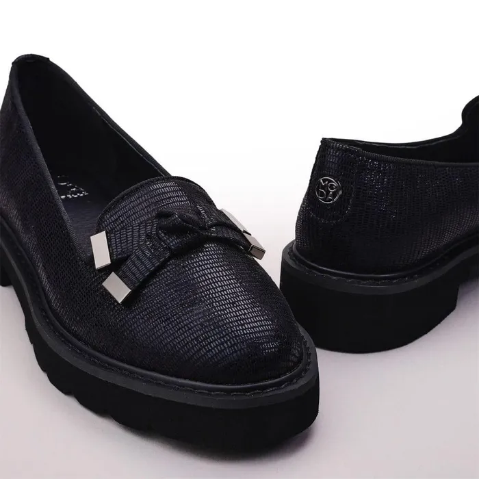 Women Moda In Pelle Casual Shoes Emmey Black Lizard