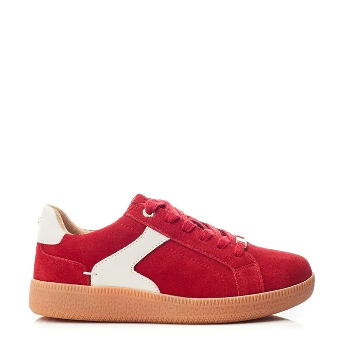 Women Moda In Pelle Casual Trainers Allette Red Suede