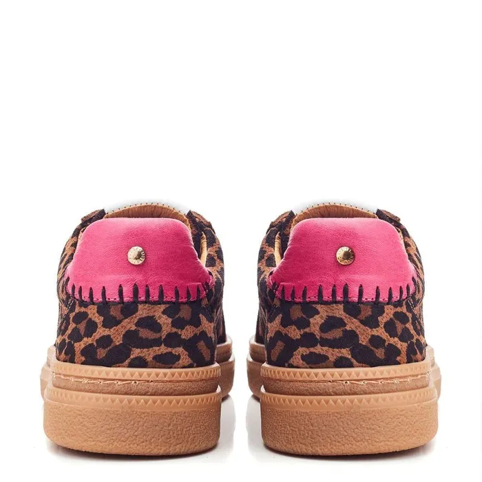 Women Moda In Pelle Casual Trainers Anilla Leopard Suede