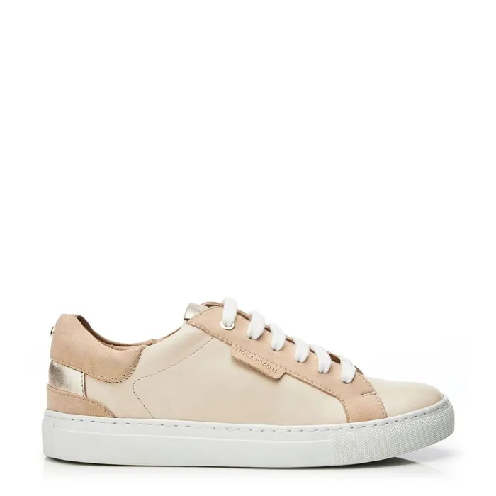 Women Moda In Pelle Casual Trainers Ariba Off White Leather